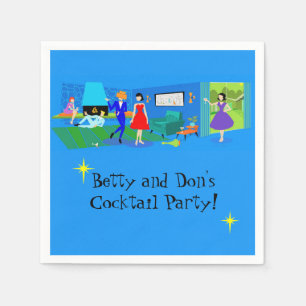 Anpassbares Atompalmsprings Cocktail-Party Serviette