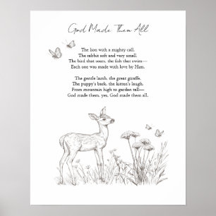 Anpassbares Babyhirsch-Kinderzimmer Poster