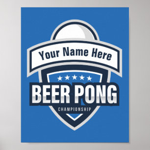 Anpassbares Beer-Pong-Meisterschaft-Logo Poster