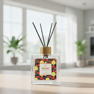 Anpassbares Beeren-Reed-Diffuser-Label Quadratischer Aufkleber