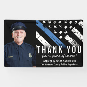 Anpassbares Blaues Linien Polizei-Ruhestandsfoto Banner