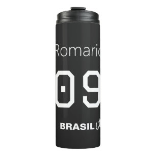 Anpassbares Brasilien-Fußballteam Monochrom Thermosbecher