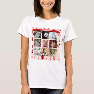 Anpassbares Collage-Foto für Katzen T-Shirt