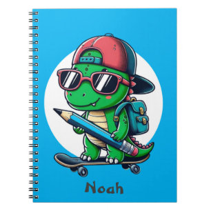 Anpassbares Dinosaurier-Skateboard-Notizbuch für K Notizblock