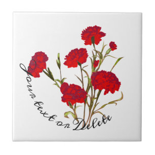 Anpassbares Elegantes Vintage-Blumenmuster Rote Ne Fliese