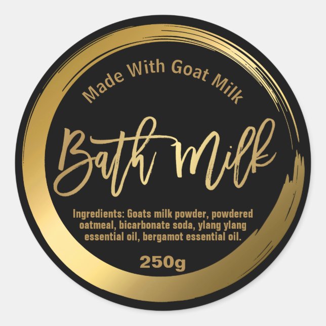 Anpassbares Etikett für die Badezimmermilch Runder Aufkleber (Vorderseite)