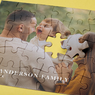 Anpassbares Family-Foto mit Personalisiertem Text Puzzle