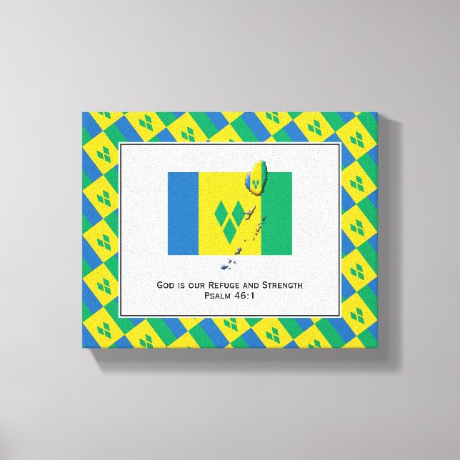 Anpassbares Foto | Patriotisch | ST VINCENT FLAG Leinwanddruck (Vorderseite)