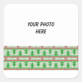 Anpassbares Frohe Weihnachten Quadratischer Aufkleber