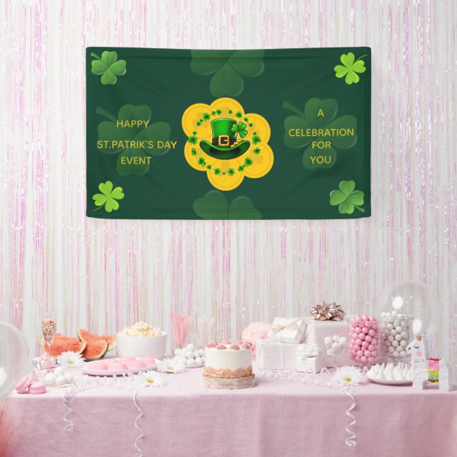 Anpassbares Frohes St. Patrick's Day Event Grün B Banner (Party)