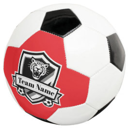 Anpassbares Fußballteam Jaguar-Rot-Trim-Logo Fußball