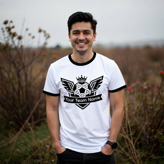 Anpassbares geflügeltes Fußball-Logo-Team-Ringer T-Shirt
