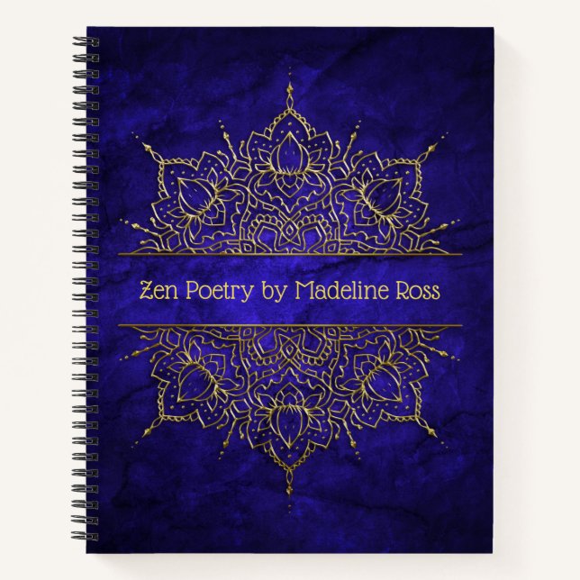 Anpassbares Gold Mandala Poetry Journal Notizbuch (Vorderseite)