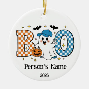 Anpassbares Halloween BOO Keramik Ornament