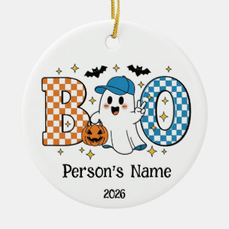 Anpassbares Halloween BOO  Keramik Ornament