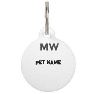 Anpassbares Haustier-ID-Tag mit MW-Monogramm Haustiermarke
