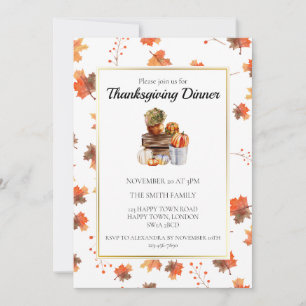 Anpassbares Herbst-Kürbis-Dankeschön-Abendessen Einladung