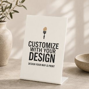 Anpassbares Hochzeitsdisplay-Schild 4x6" leer Sockelschild