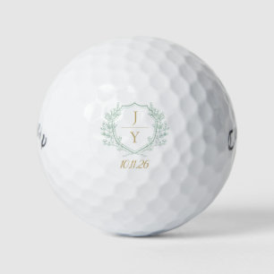 Anpassbares Hochzeitsmonogramm mit Initialen und D Golfball