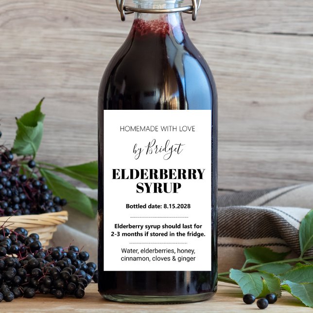 Anpassbares Holunder-Sirup-Label ZEB_01trA Weinetikett (Von Creator hochgeladen)