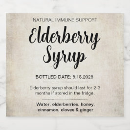 Anpassbares Holunder-Sirup-Label ZEB_02 Bierflaschenetikett