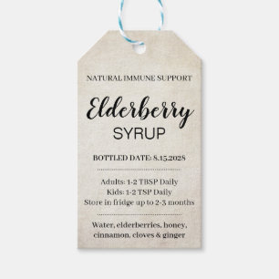 Anpassbares Holunder-Sirup-Label ZEB_03a Geschenkanhänger