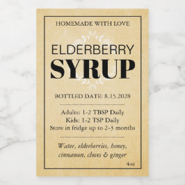 Anpassbares Holunder-Sirup-Label ZEB_04a Weinetikett