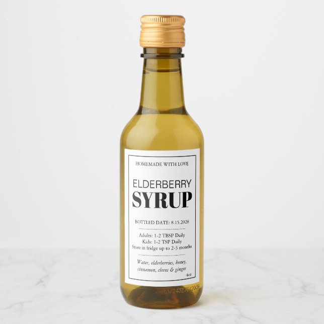 Anpassbares Holunder-Sirup-Label ZEB_04b Weinetikett (Vorderseite)