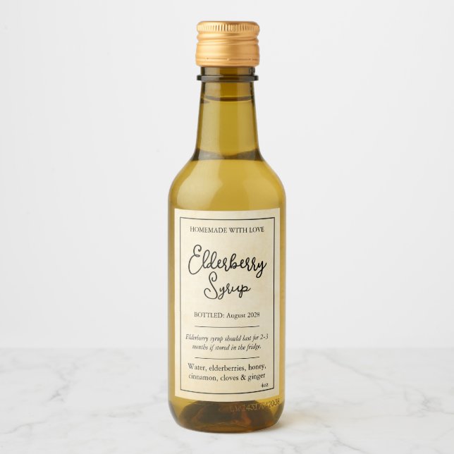 Anpassbares Holunder-Sirup-Label ZEB_05a Weinetikett (Vorderseite)