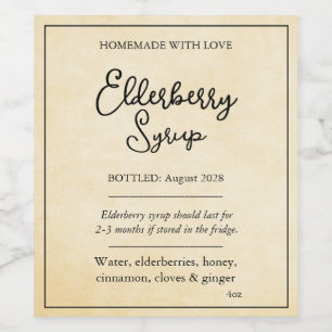 Anpassbares Holunder-Sirup-Label ZEB_05a Weinetikett