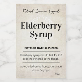 Anpassbares Holunder-Sirup-Label ZEB_06b Weinetikett
