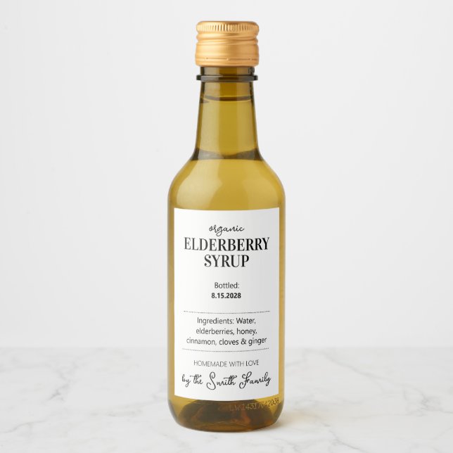 Anpassbares Holunder-Sirup-Label ZEB_08 Weinetikett (Vorderseite)