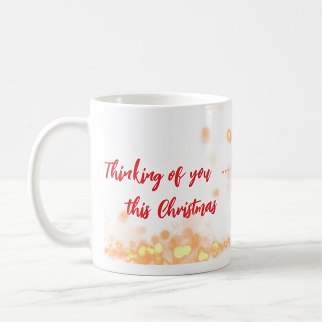 🎨 Anpassbares "Ich denke an dich zu Weihnachten" Kaffeetasse (Links)