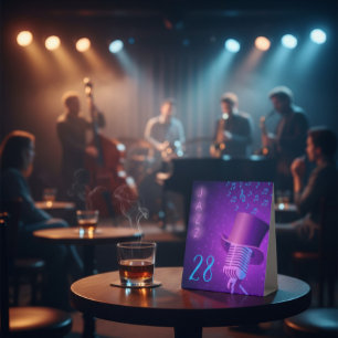 Anpassbares Jazz Night Club Tischpodest-Schild Sockelschild