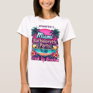Anpassbares Junggesellinnenabschied-T-Shirt Miami T-Shirt