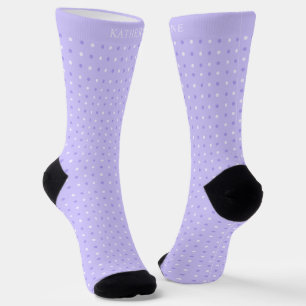 Anpassbares Lavendel Violett Lila Punkte-Muster Socken