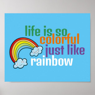 Anpassbares Leben wie Regenbogen Poster