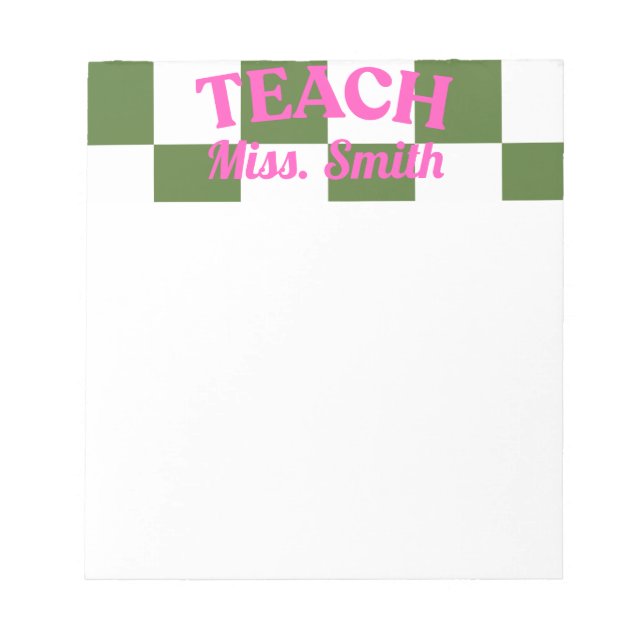 Anpassbares Lehrer-Post-it Notizblock (Vorderseite)