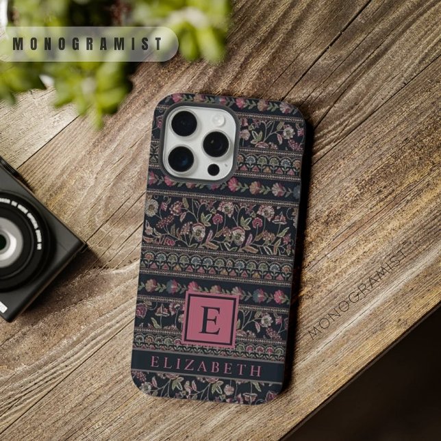 Anpassbares Licht Dunkelgrau Pink Aztekenmuster iPhone Hülle (Customizable Light Dark Grey Pink Aztec Pattern iPhone Case)
