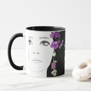 Anpassbares lila süßes florales trendiges Goth-Gir Tasse