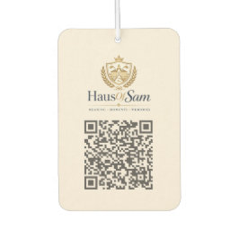 Anpassbares Logo und QR-Code Soft Warm Elfenbein  Autolufterfrischer