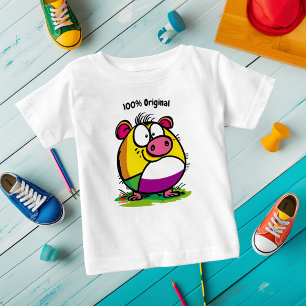 Anpassbares lustiges und farbenfrohes Schwein Kind Baby T-shirt