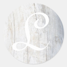 Anpassbares Monogramm-Driftwood Runder Aufkleber