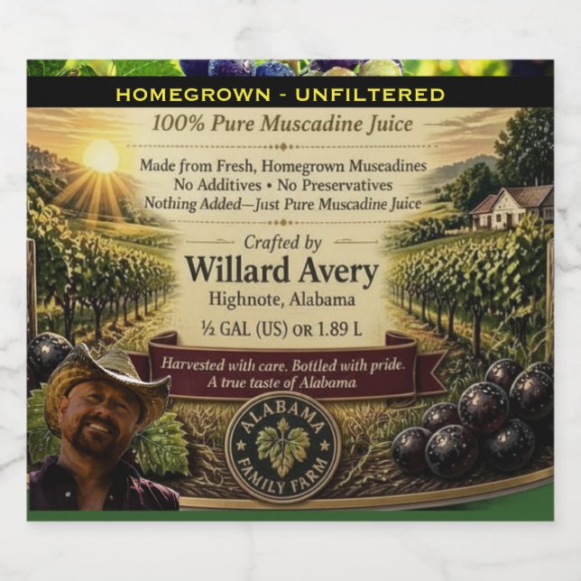 Anpassbares Muscadine-Saftetikett (Einzelnes Label)