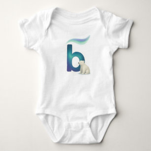 Anpassbares Nordlicht-Buchstabe B Eisbär Baby Strampler