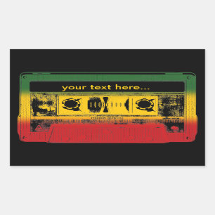 Anpassbares Old School Reggae-Kassetten Rechteckiger Aufkleber