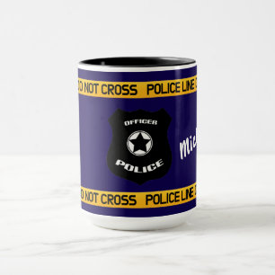 Anpassbares Polizeidesign mit Abzeichen Tasse