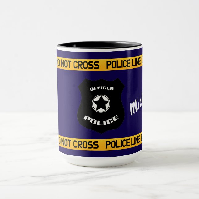 Anpassbares Polizeidesign mit Abzeichen  Tasse (Zentrum)