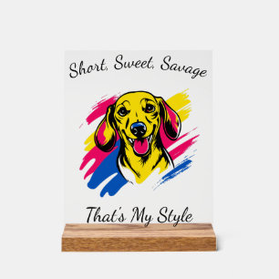 Anpassbares Pop-Art-Dachshund-Design Acrylschild