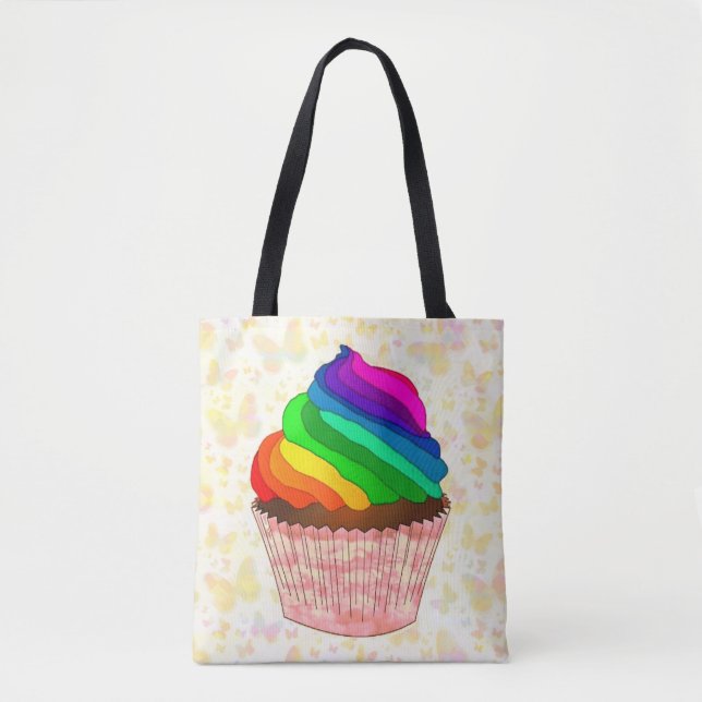 Anpassbares Regenbogen-Cupcake-Stolz-Design (Vorderseite)